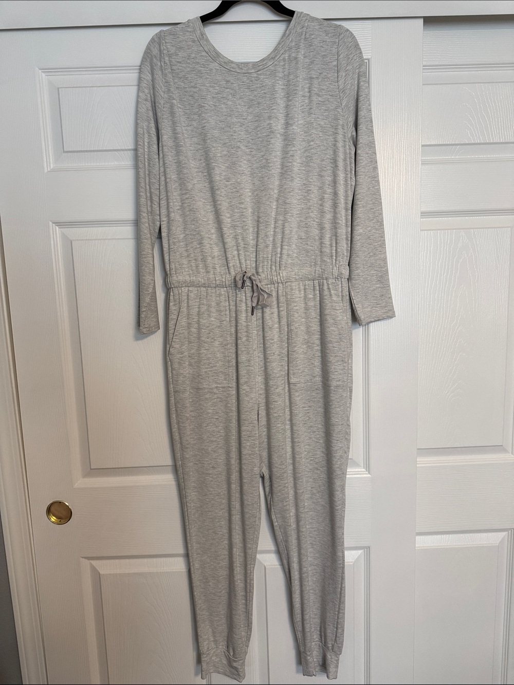 Banana Republic Light Gray Long-Sleeve Jumpsuit
